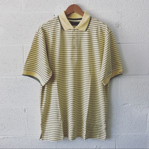 Greg Norman yellow striped polo sz: Med NWT - Picture 1 of 7